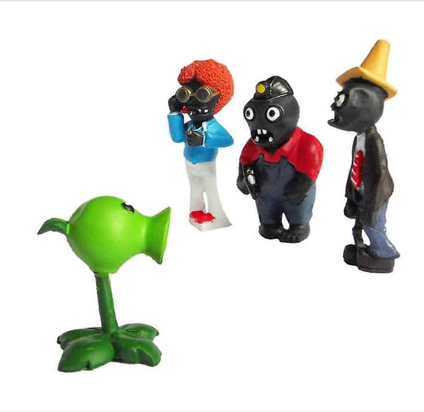 8 stk. Plants vs Zombies Erteblom og Solsikke Figurleker Dekorasjon
