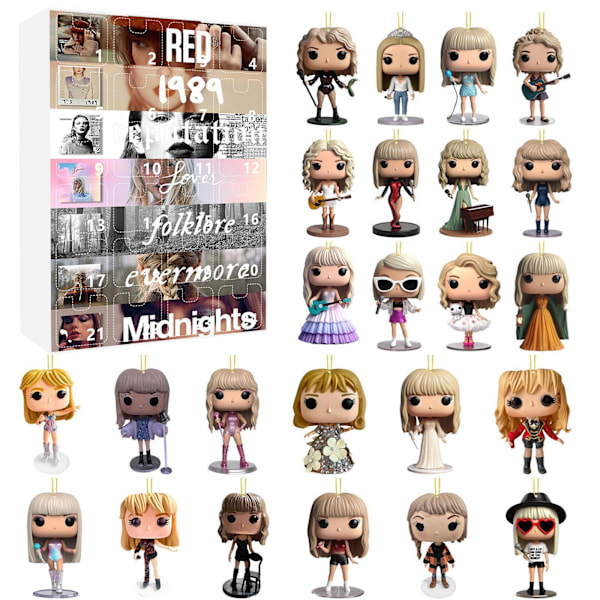 Jul-blindbox med söt Taylor Swift mini-figur, ryggsäcksdekoration, hänge, jul-blindbox R