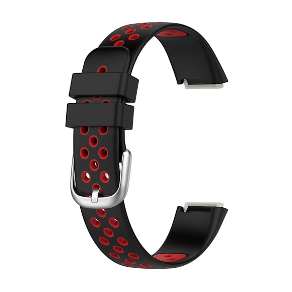 Fitbit Luxe -silikoniranneke black red