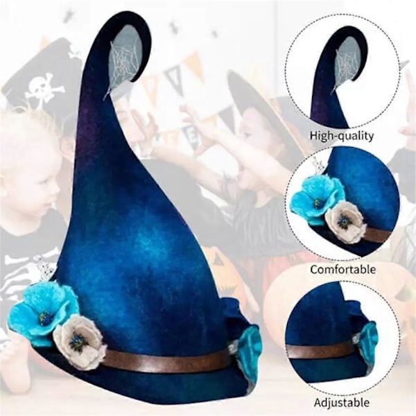 Halloween Party Filt Heks Hat Justerbar Party Heks Hat Cosplay Prop Hot style 2