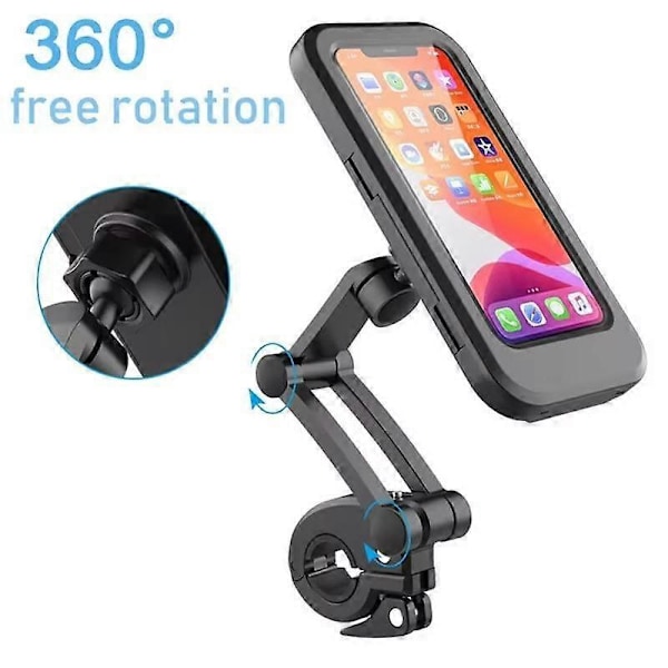 Vattentät Motorcykelcykel Mobiltelefonhållare Stöd Universal Cykel GPS 360° Justerbar Motorcykel Mobiltelefonhållare För Iphone Samsung Xiaomi