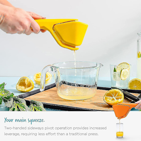 Citronpresser, Nem At Klemme Manuel Citronpresser, Citruspresser Der Foldes Flad, Citronpresser Med Sidelæns Pivot-lian