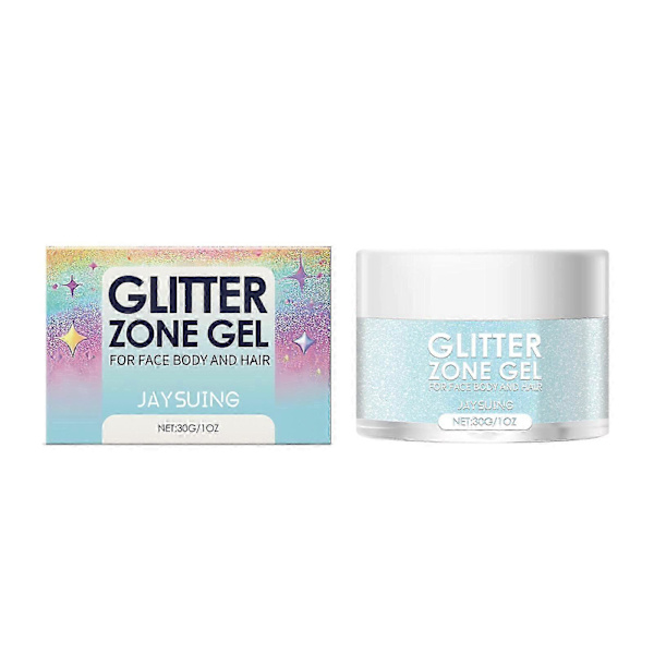 Jaysuing Glitter Gel Ball Party Carnival Tredimensionell Highlight Naturlig Glans Ansiktskroppsgel - Neon Grön 30G -5702136535450