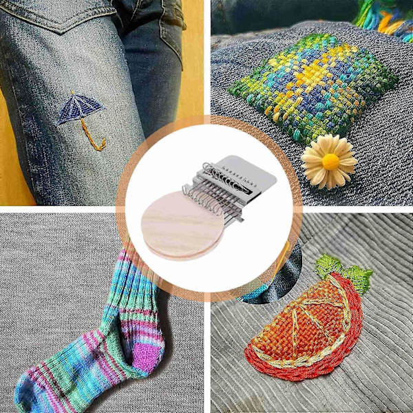 Pieni Neulomiskone, Puinen Kotikorjauslaite Aloittelijoille, DIY-Taide, Sopii Sukkiin ja Vaatteisiin