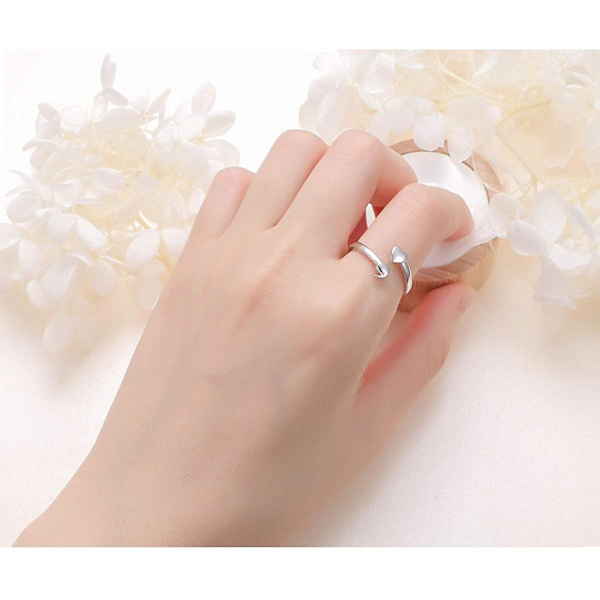 AVEKI S925 Sterling Silver \"Min historia är inte över än\" Justerbar Hjärta Semikolon Ring