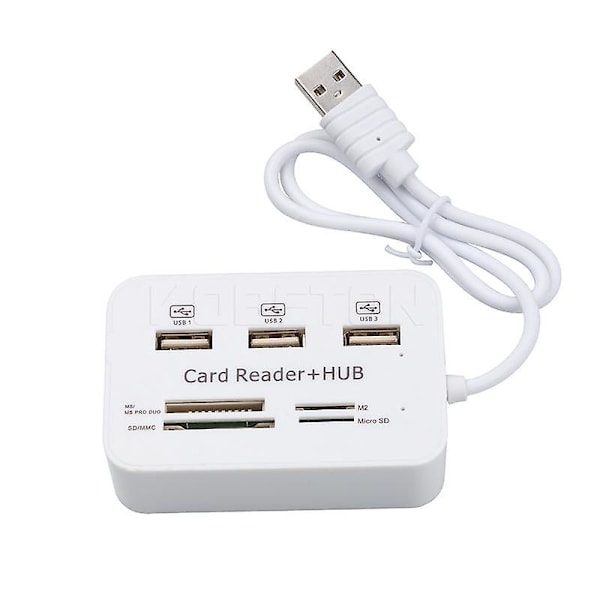 Micro USB Hub 2.0 Combo 3 Porte Kortlæser Højhastigheds USB Splitter Alt i én Kortlæser 3 Porte USB2.0 Hub USB Splitter Til Bærbar Computer Desktop