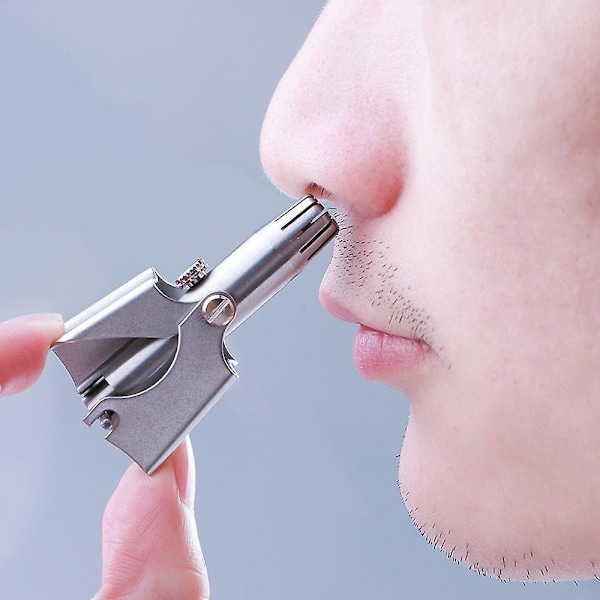 1 stk Næsehårs Trimmer Mini Bærbar Rustfrit Stål Næsehårsfjerner Manuel Trim Næse Øre Vibrissa Saks Vaskbar Razor Shaver til Mænd
