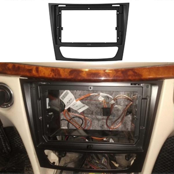 1/2Din Bil CD DVD Ram Audio Anpassningsadapter Instrumentbräda Trim Kit Facia Panel 9 TUM kompatibel med E-klass W211 1999-2007