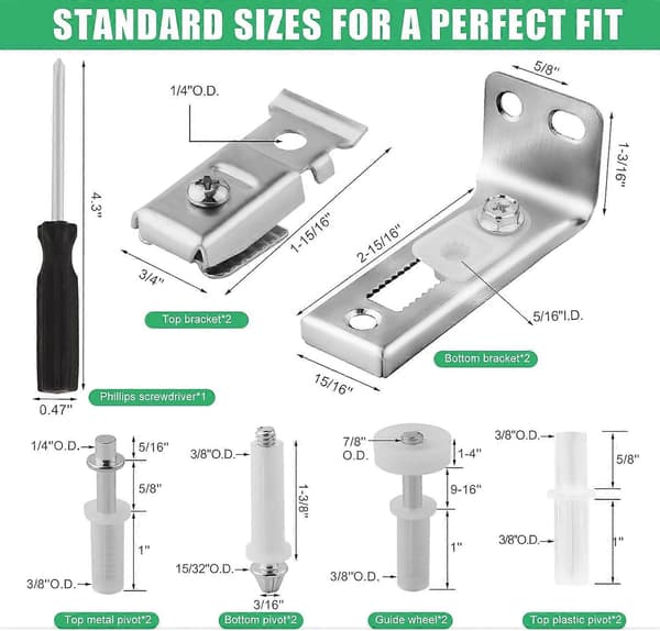18 stk. Dobbelt-Dør Hardware Sæt, Dobbelt-Dør Hardware Sæt Dobbelt-Dør Hardware