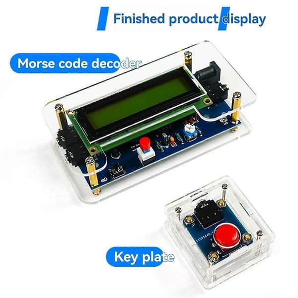 Dekoder for Morse-kode, DIY-sett, CW Morse-kode-øvingsdekodersett, Ham Radio med digital LCD, US-kontakt