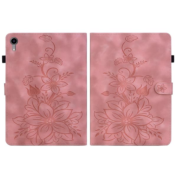Embosset Lærveske For iPad mini 6 pink