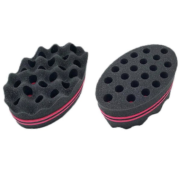 Nirvana Magic Curl Sponge Twist Sponge Dubbelsidig Hårtvättssvamp Hårtvättssvamp Magic Hair Braider Coils Dreadlock Curl Brush 2 stycken wi