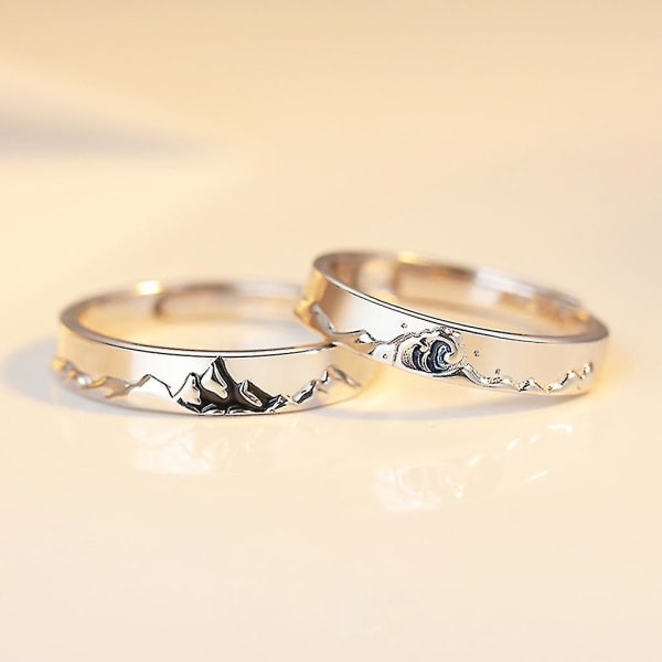 Romantiskt par Ring Sea Mountain Matchande Ringar