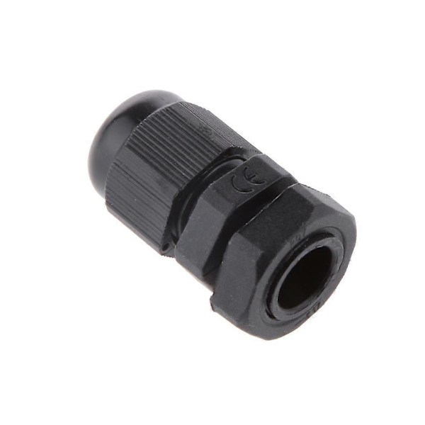 20 st Mini PG7 Svarta Plast IP68 Vattentäta Kabelgenomföringar 3-6,5 mm