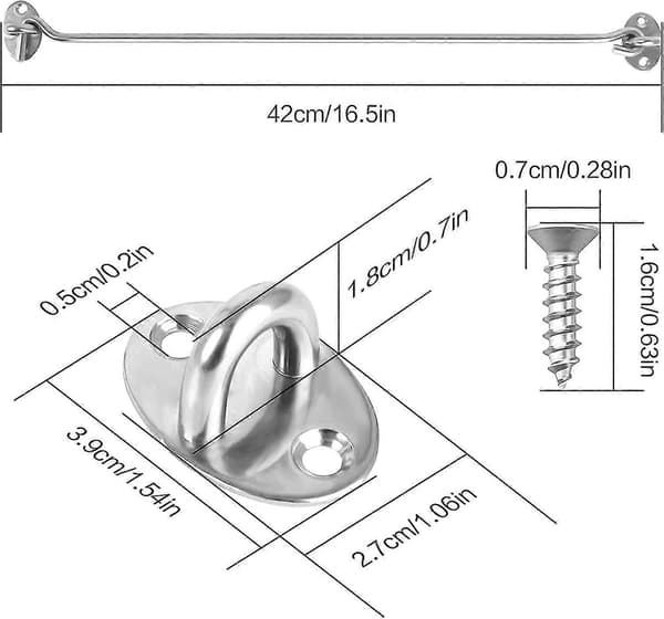 4 stk Storm Hook Vindkrok 16 tommer Rustfritt Stål Hyttekrok Solid For Vindu