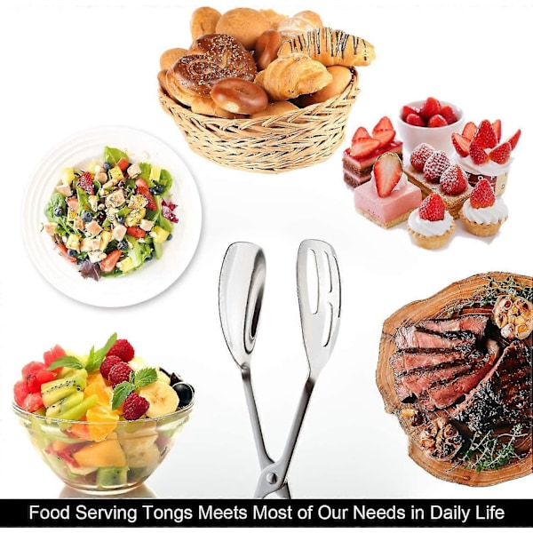 Buffet Tenger, 2-pakks Rustfritt Stål Buffet Party Catering Serveringstenger Tykkere Matserveringstenger Salattenger Kake Tenger Brødtenger Kjøkken Tenger