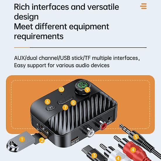 Kompakt Bluetooth-kompatibel adapter Trådlös bärbar handsfree-samtal