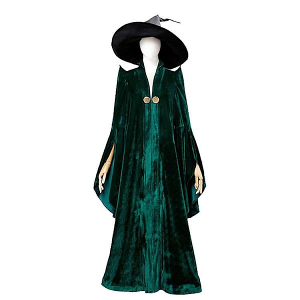 Harry Potter Minerva McGonagall Hogwarts Rektor Kåber Voksen Halloween Cosplay Kostume xl