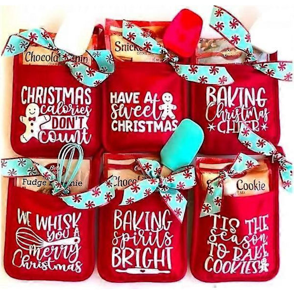 6-pack Julgryta Ställ Bakset, Julugnsvantar Ornament, Julgryta style 3