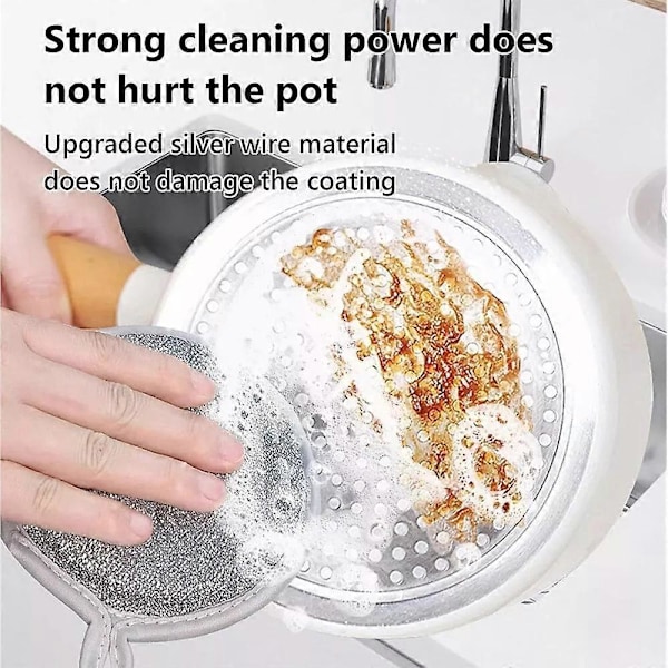 Probablei Multifunktionella Tråd-Mirakel Rengöringsdukar, Rostfritt Stålduk 3pcs