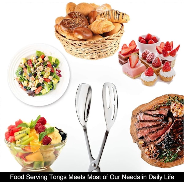 Nirvana Buffet Tenger, 2 stk Rustfritt Stål Buffet Party Catering Serveringstenger Tykkere Matserveringstenger Salattenger Kake Tenger Brødtenger Kjøkken