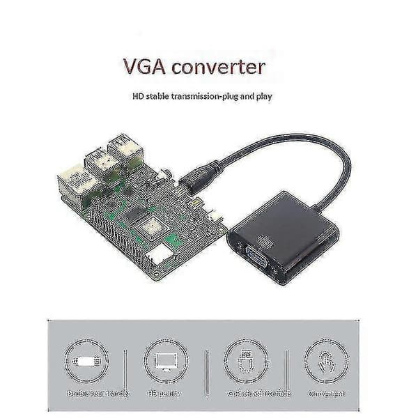Micro-HDMI til VGA Adapterkabel med USB-kabel Kompatibel med Raspberry Pi 4