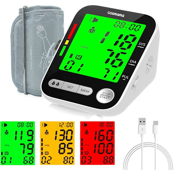 Blood Pressure Monitor, Automatic Blood Pressure Machine for Home Use, BP Monitor Adjustable 16.5" Arm Cuff, 4.2in Large Display Rechargeable Voice Br