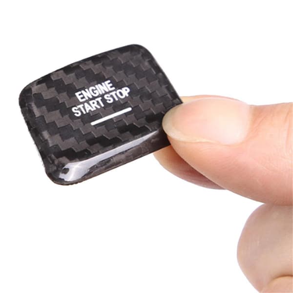 Til C7 2014-2019 Ægte Kulfiber Bilstart Trim Sticker Motor Start Stop Knap Switch Trim Sort