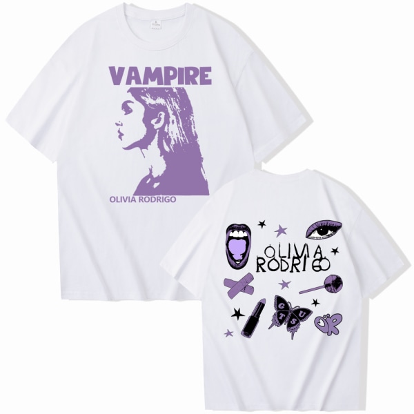Guts Olivia Rodrigo kortärmad T-shirt för kvinnor White XXL