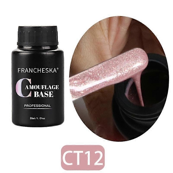 FRANCHESKA 30ml Basgel 2 i 1 Glitter Kamouflage Basgel Nagelfärg Baslack