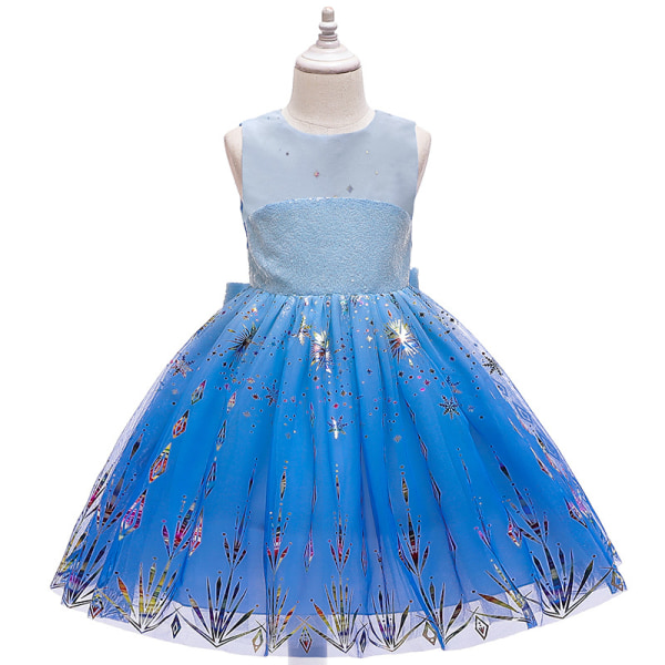 Frozen Elsa prinsessklänning flickklänning flickklänning julklänning D0643 dark blue 120cm