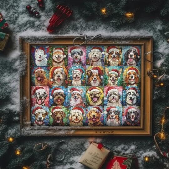 Rzp Julerivs-kalender for hunder - Puslespill med 1000 brikker default