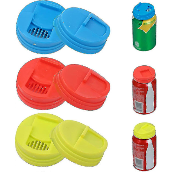 Läcksäkra Lock för Sodaburkar, Trycktyp, Stänkskydd, Ölkorksöverdrag, Återanvändbara Burkloch, 2-pack - Blå