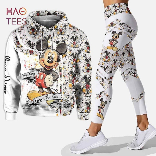 Europeisk och amerikansk stil damkläder 3D-tryckt Mickey Mouse tecknad dam casual sportdräkt L