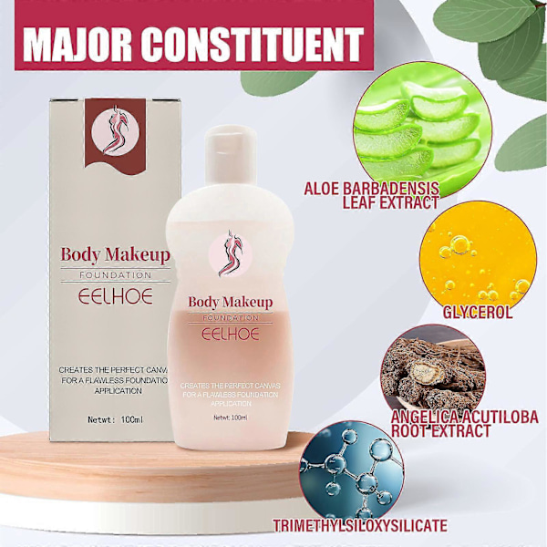 Kroppsmakeup Foundation, Beinmakeup, 100ml Quick Fix Kroppsmakeup Full Coverage Foundation, Vannfast Foundation Makeup