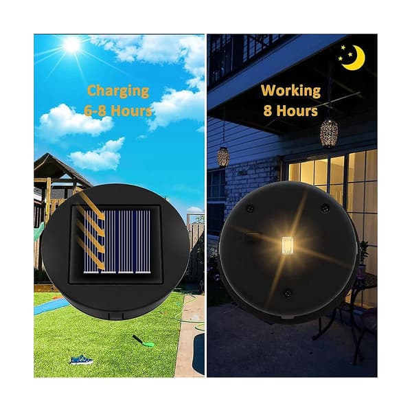 4 stk LED Solcellelys Erstatning Topp Solcellelykt Solcellepanel Drevet Lykt Lopplys for Utendørs