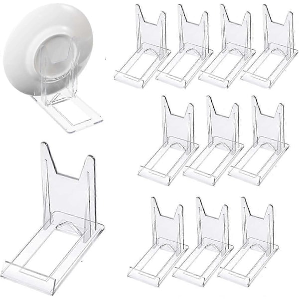12 st Klar Plast Displayställ, Justerbart Klar Akryl Plast Displayställ Staffli Multifunktionellt Displayställ