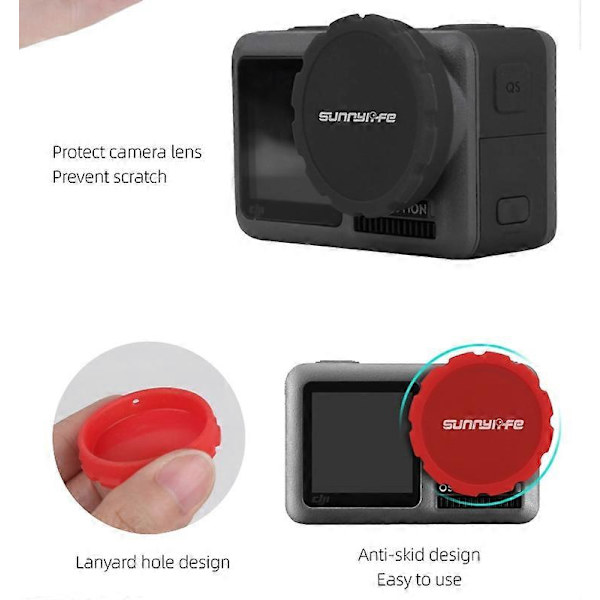 2 st Linskydd i Silikon för DJI OSMO ACTION Kamera - Skyddar mot Fall och Repor