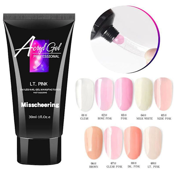 30ml nagelgel nagelkonst transparent kamouflagefärg fiberglas hård gelé