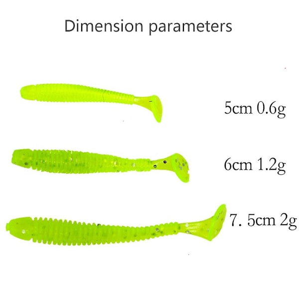 5cm/6cm/7.5cm Bionisk fiskedrag silikon skruv mjukt bete Easy Shiner för karp Wobblers grey