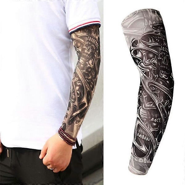 1/2 stk Armhylser Utendørs Golf Camping Vandring Arm Tattoo Sleeve UV Beskyttelse Full Arm Varmer 2 pcs