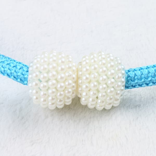 2 stk. Magnetiske Gardinbindere med Perle Dekorative Snore hole blue