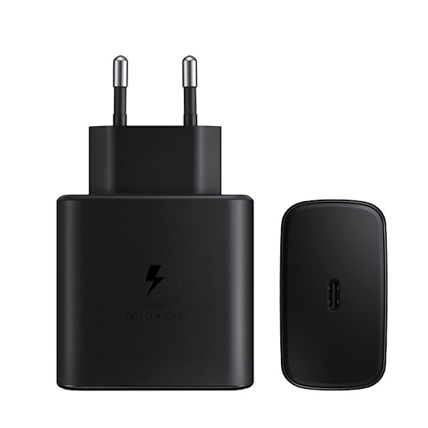 Passer for Samsung S23 ladehode PD 45w/25w europeisk standard hurtigladehode note20 mobiltelefonlader med 1 meter kabel 45w