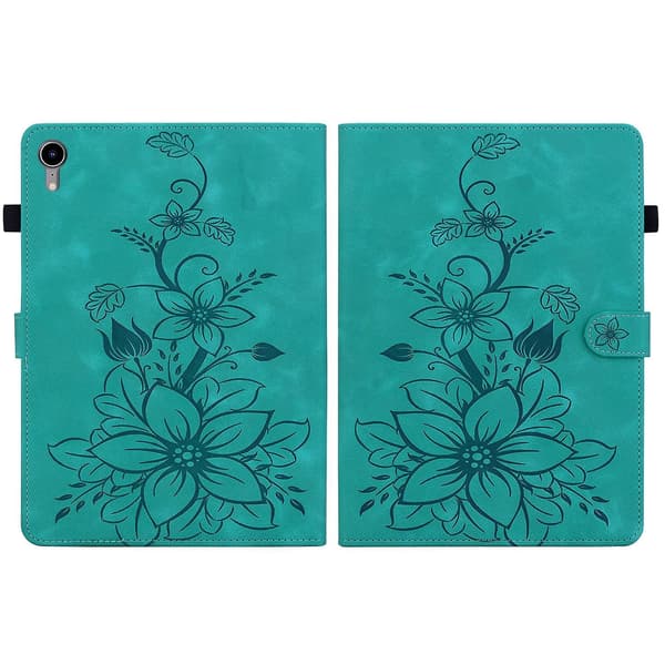 Embosset Lærveske For iPad mini 6 green