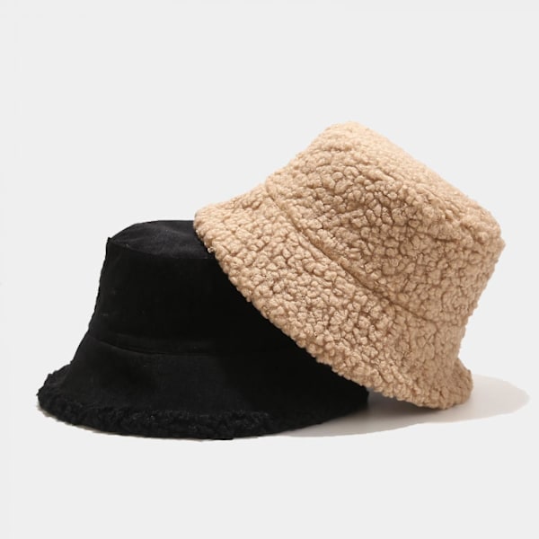 Reversibel Cordfløjl Bucket Hat Unisex Bomuldsvævet Canvas Solhat til Fiskeri, Hvid