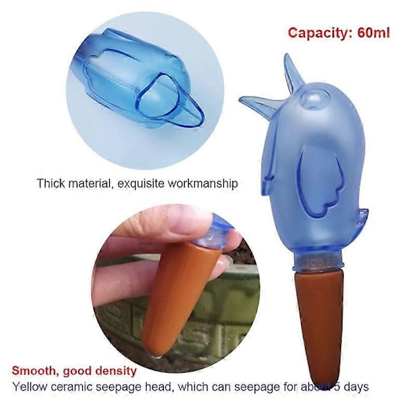 60 ml Automaattinen Kastelulaite Itsekasteleva Tippakastelu Linnun Tippa Kukka Kasvi Kastelija 6pcs