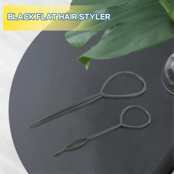2 stk. Topsy Tail Hårstyler Hårfrisure Hår Twister Snare Loop Sort