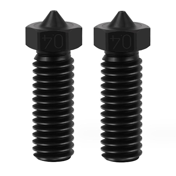 2 stk. CHT Volcano Dyse Hærdet Stål, 0,4 mm High Flow Volcano Hotend Ekstruder Dyser
