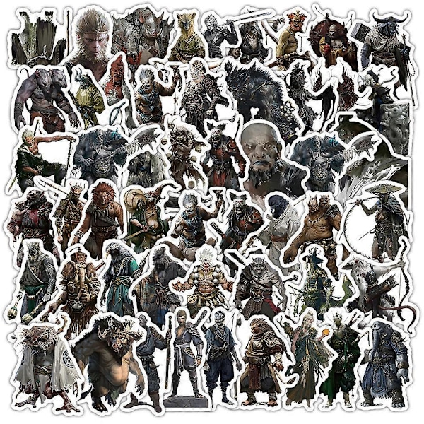50 stk. Black Myth Wukong Spilklistermærker, Seje Black Myth Wukong Graffiti Klistermærker til DIY Telefon Laptop Skateboard Vandflaske 3 set- 150pcs