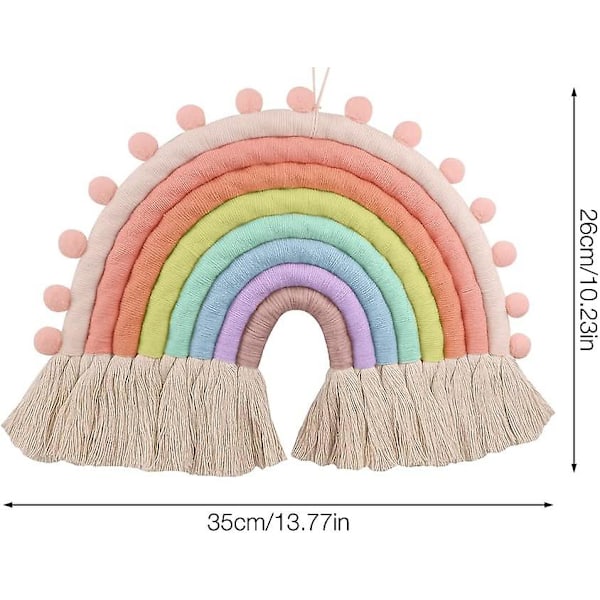 Väggdekoration, vävd regnbågsväggdekoration för barnrumsdekoration, barnens sovsal, fest